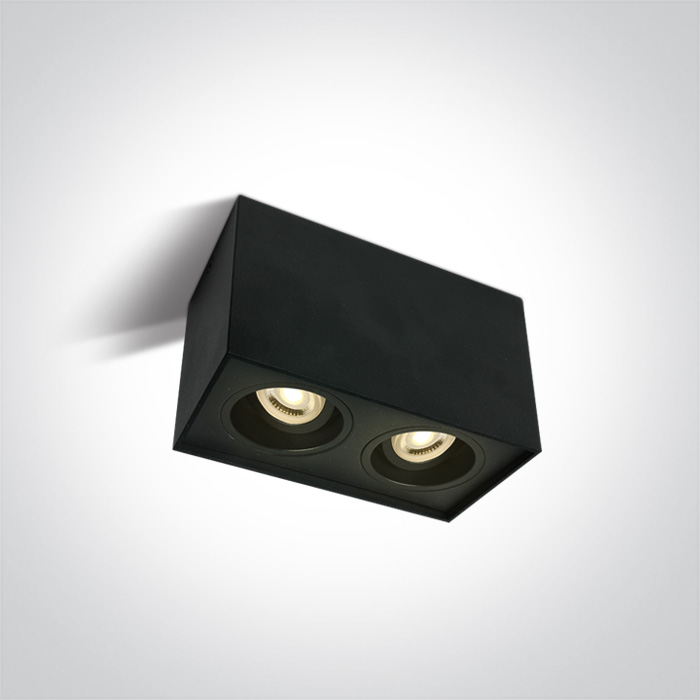 12205YA/B BLACK GU10 2x10W ADJUSTABLE SQUARE 100-240V