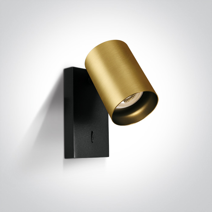 65105NA/BBS BRUSHED BRASS GU10 10W DARK LIGHT WITH SWITCH