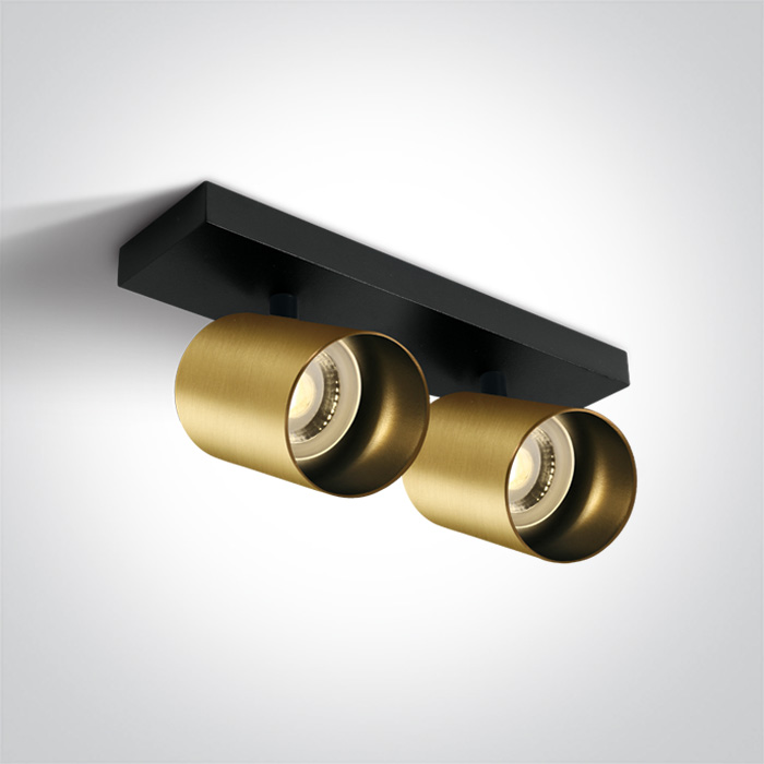 65205N/BBS BRUSHED BRASS GU10 2x10W DARK LIGHT