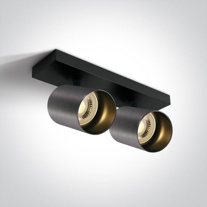 65205N/MG METAL GREY GU10 2x10W DARK LIGHT