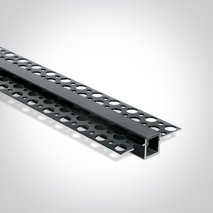 7901TR/B BLACK TRIMLESS PROFILE 2m FOR 10mm STRIPS + BLACK PC DIFFUSER