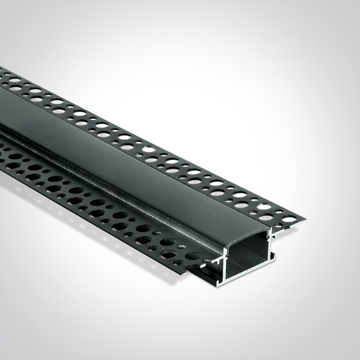7904TR/B BLACK TRIMLESS PROFILE 2m FOR 20mm STRIPS + BLACK PC DIFFUSER