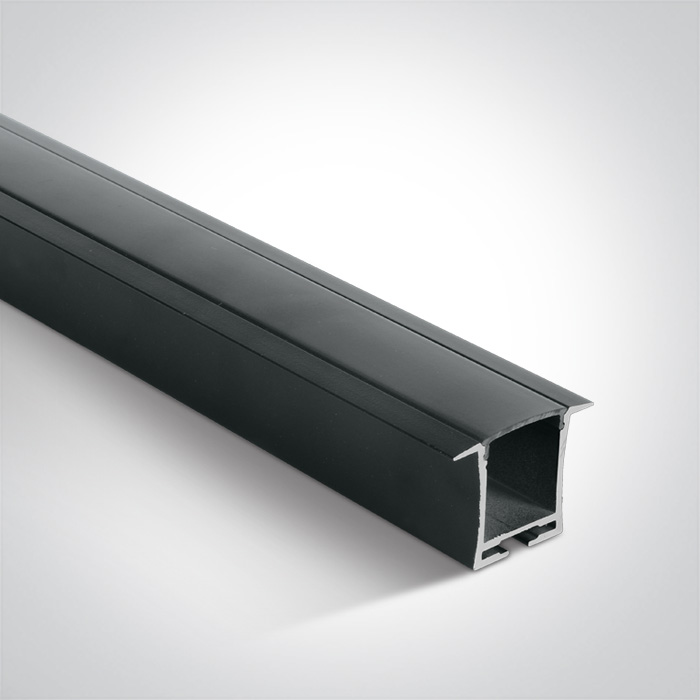 7912R/B/B BLACK RECESSED PROFILE 2m + BLACK PC diffuser