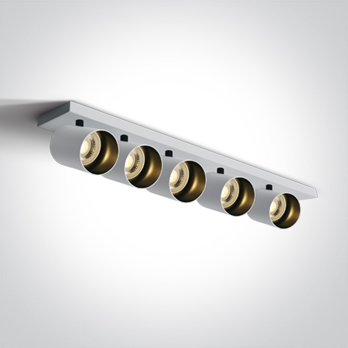 65505N/W WHITE GU10 5x10W DARK LIGHT