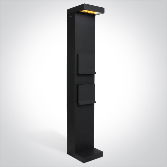 67508B/AN/W ANTHRACITE BOLLARD 70cm 8W WW IP65 230V 2x SCHUKO 1000w each