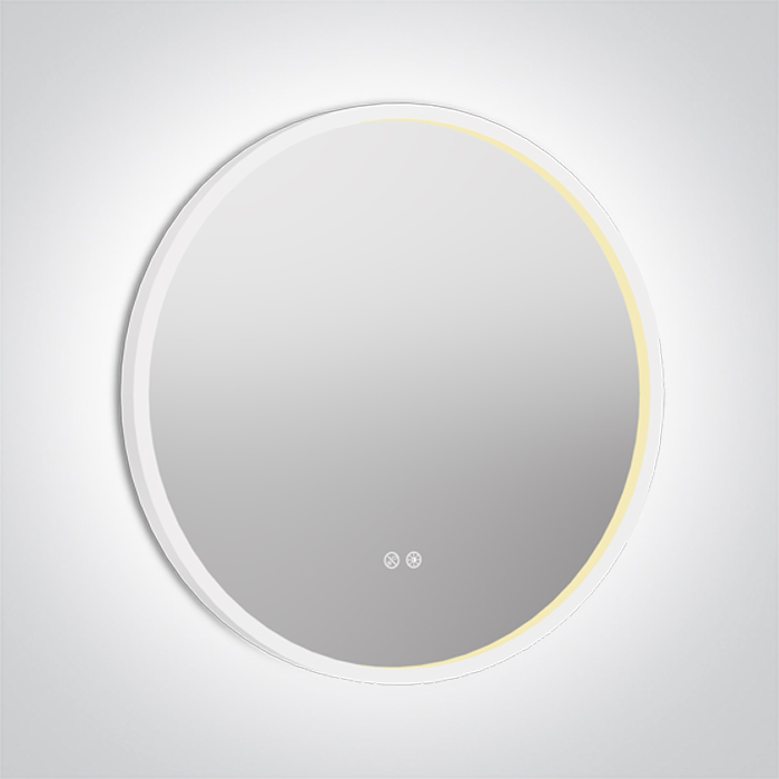 60208C/W/V WHITE ROUND MIRROR 20W CCTV IP44 230V DIMMABLE