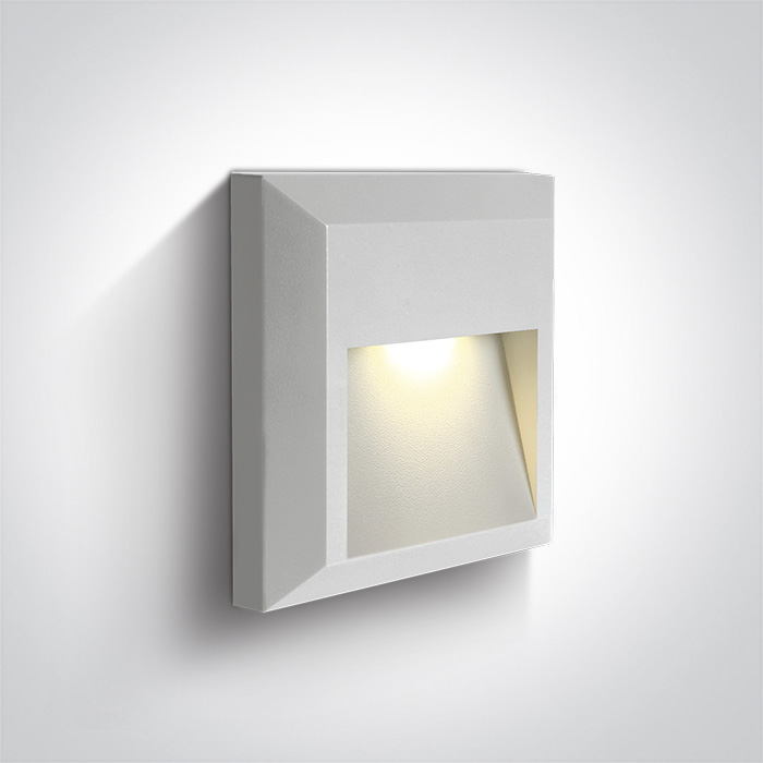 67388B/W/V WHITE WALL LIGHT 2W CCTV DARK LIGHT IP65 230V