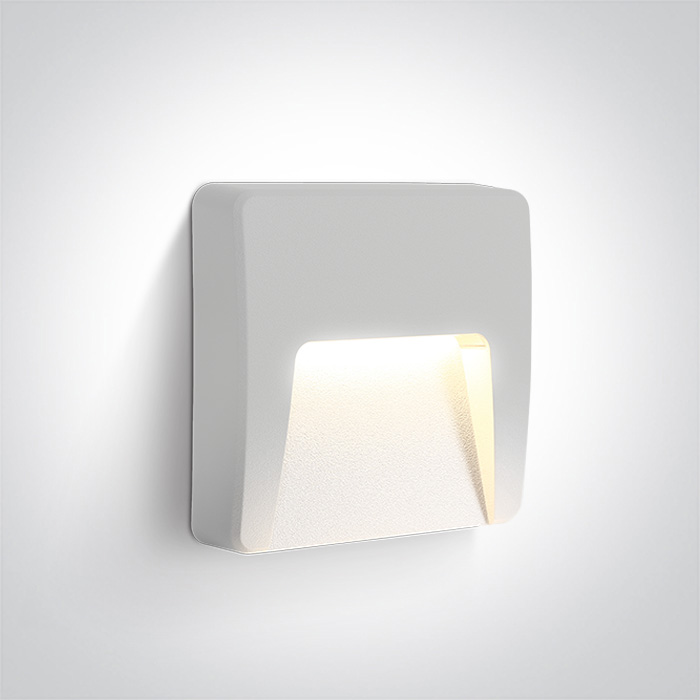 67418/W/V WHITE WALL LIGHT 3W CCTV DARK LIGHT IP65 230V