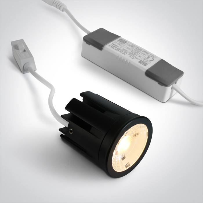 7307MA/B/V BLACK 7W CCTV IP20 36deg MR16 230V