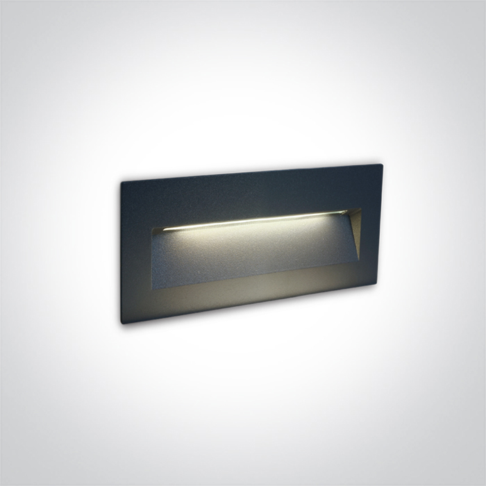 68068B/AN/V ANTHRACITE WALL RECESSED 6W CCTV IP65 DARK LIGHT 230V