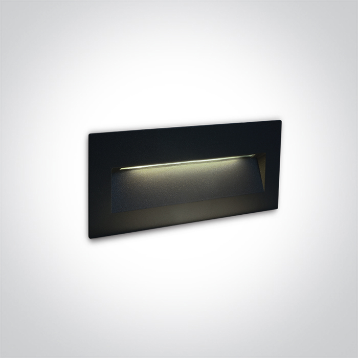 68068B/B/V BLACK WALL RECESSED 6W CCTV IP65 DARK LIGHT 230V