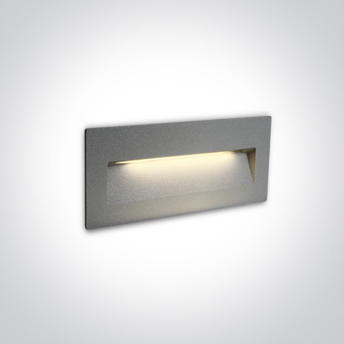 68068B/G/V GREY WALL RECESSED 6W CCTV IP65 DARK LIGHT 230V