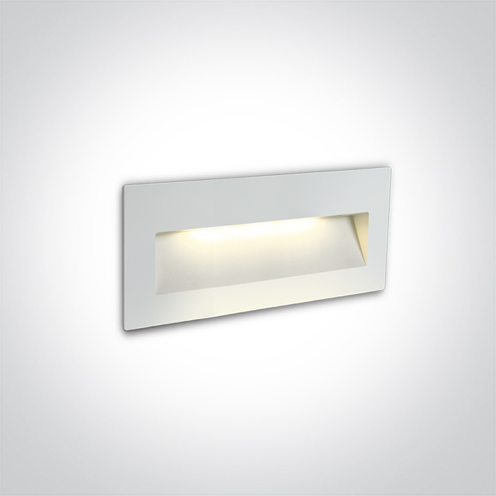 68068B/W/V WHITE WALL RECESSED 6W CCTV IP65 DARK LIGHT 230V