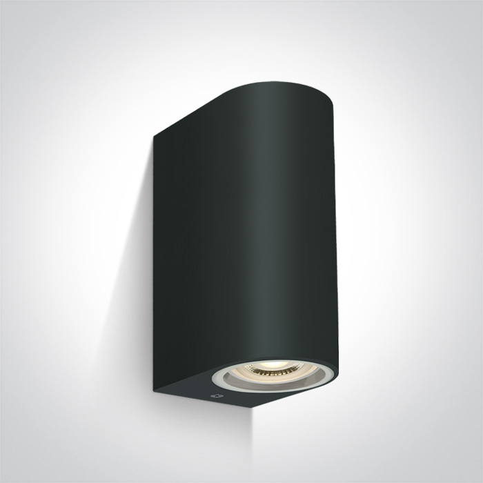 67142G/B BLACK WALL LIGHT GU10 2x6W IP65