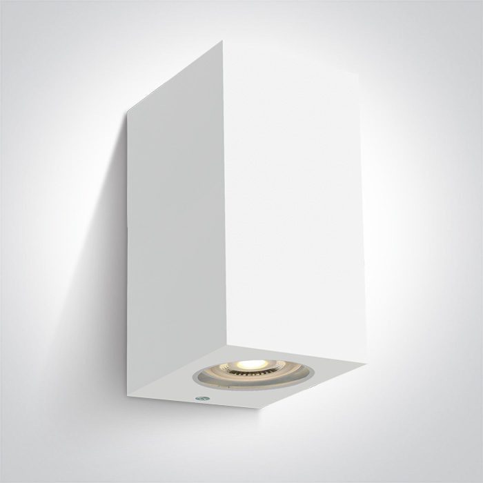 67142K/W WHITE WALL LIGHT GU10 2x6W IP65