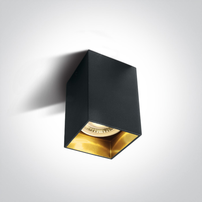 12105NA/B BLACK GU10 10W DARK LIGHT SQUARE