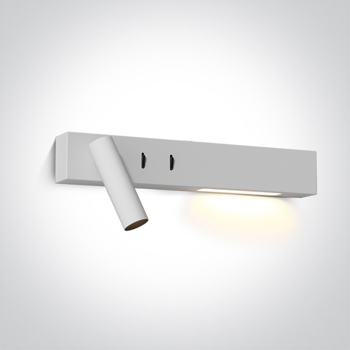 65146/W/W WHITE 3W SPOT + 6W WW WALL LAMP IP20 230V