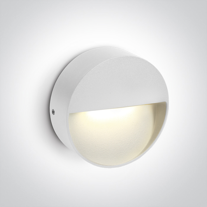 67359/W/V WHITE WALL LIGHT 3W CCTV IP65 DARK LIGHT 230V