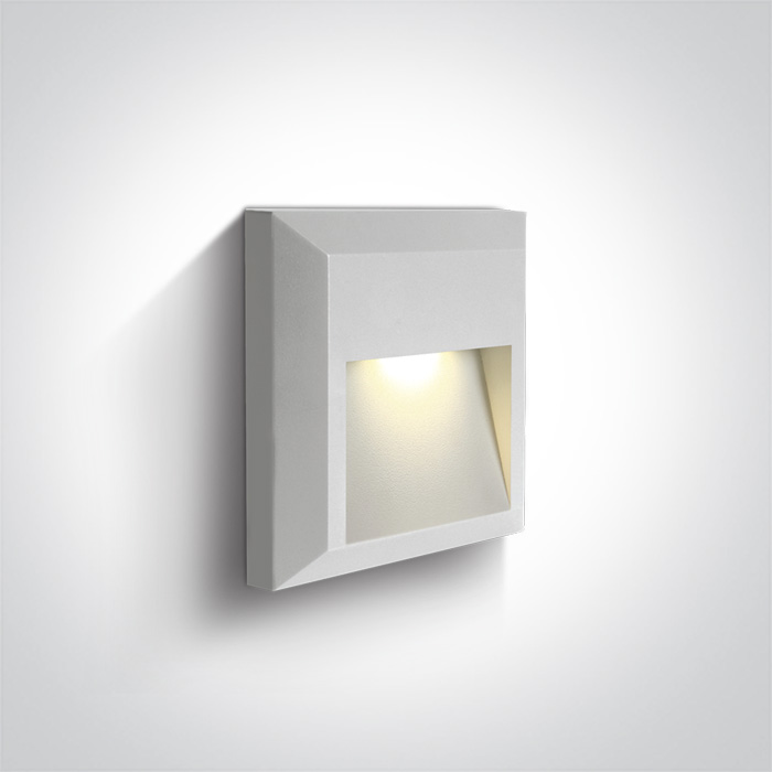 67388B/W/W WHITE LED WALL LIGHT 2W WW DARK LIGHT IP65 230V