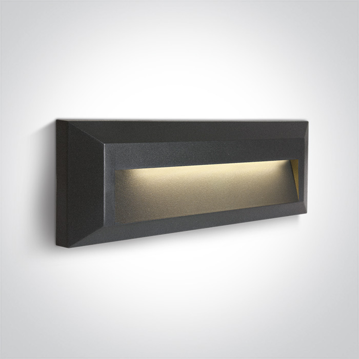 67388C/AN/V ANTHRACITE WALL LIGHT 2W CCTV DARK LIGHT IP65 230V
