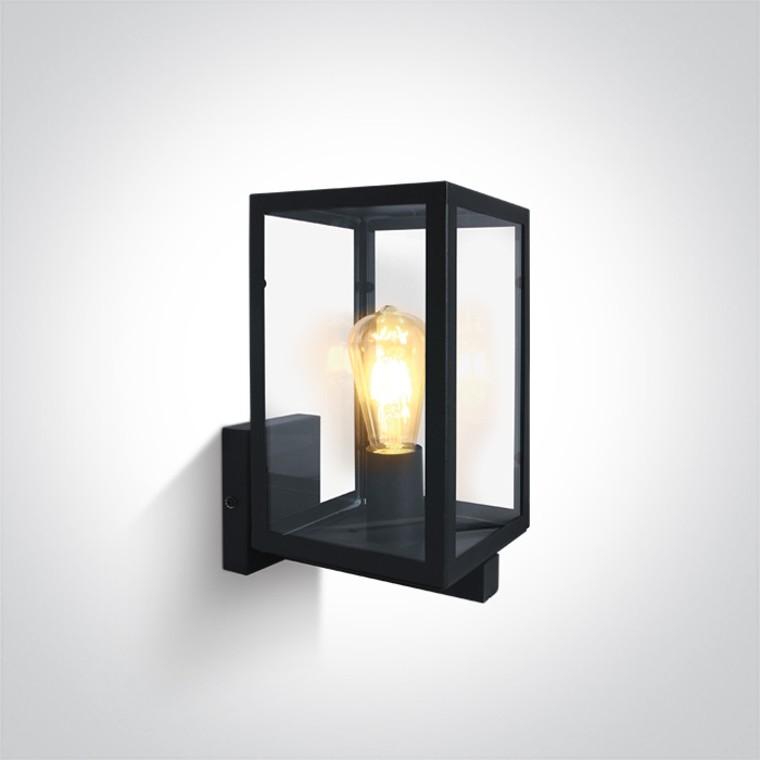 67406C/B BLACK WALL LIGHT 12W E27 IP43