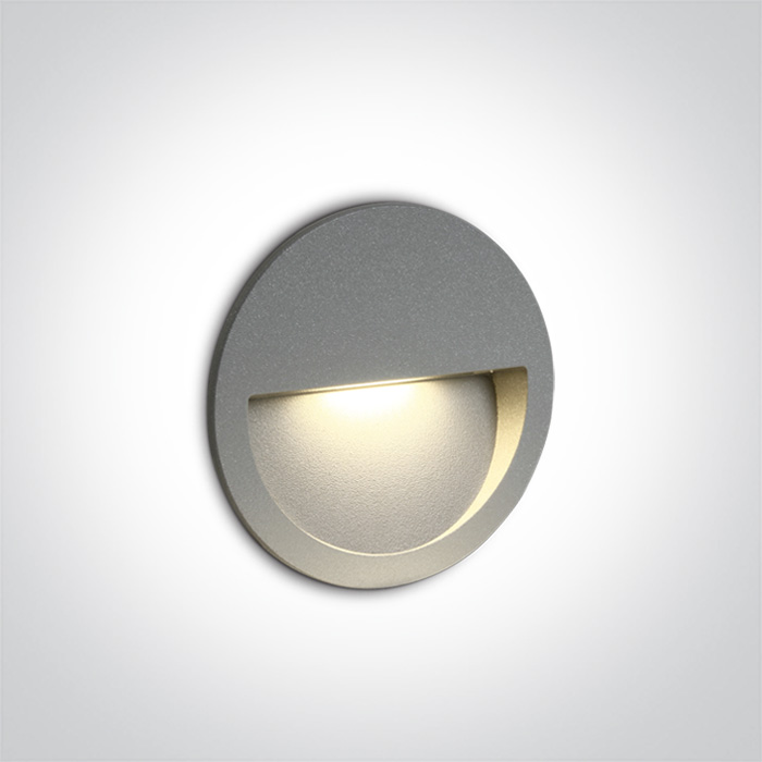 68068/G/W GREY WALL RECESSED 3W WW IP65 DARK LIGHT 100-240V
