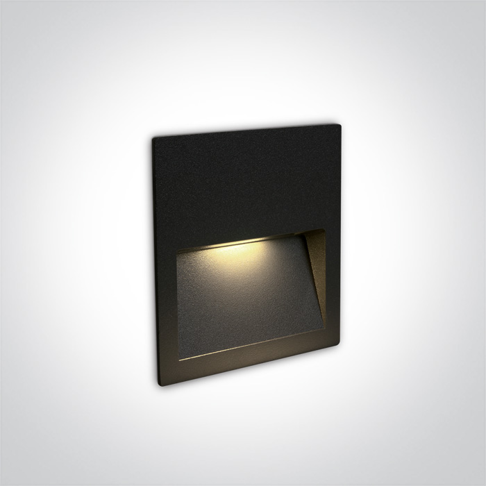 68068A/B/W BLACK WALL RECESSED 4W WW IP65 DARK LIGHT 100-240V
